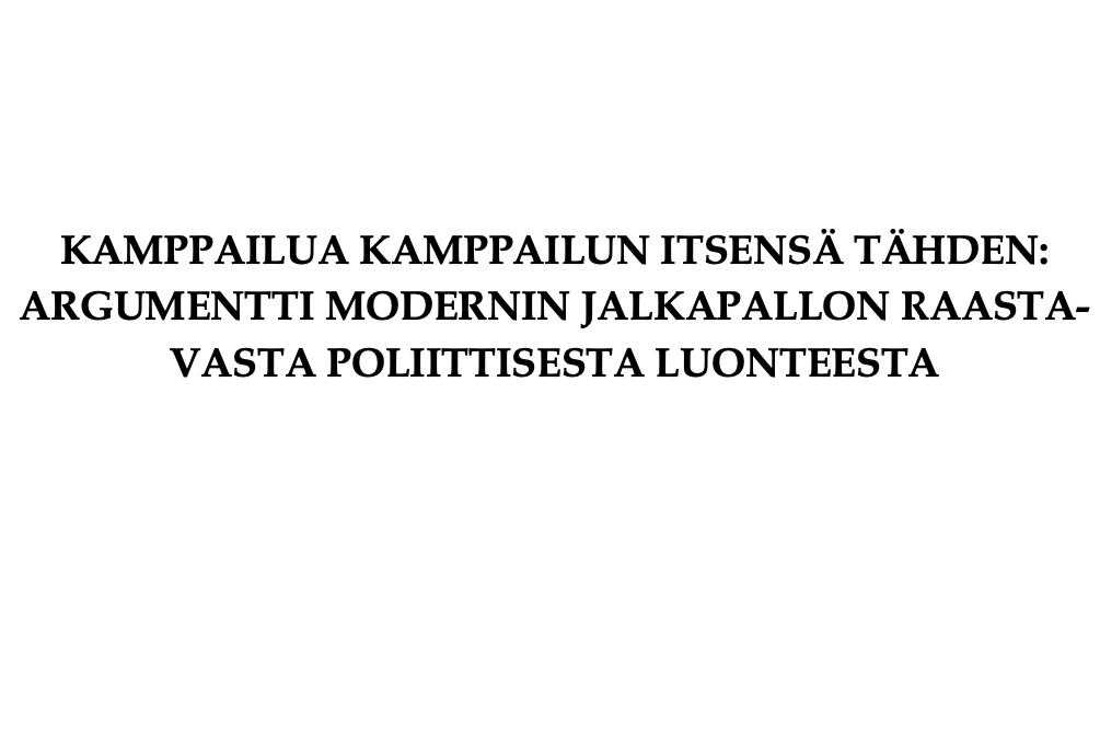 Pro graduni: Jalkapallopeli konfliktina